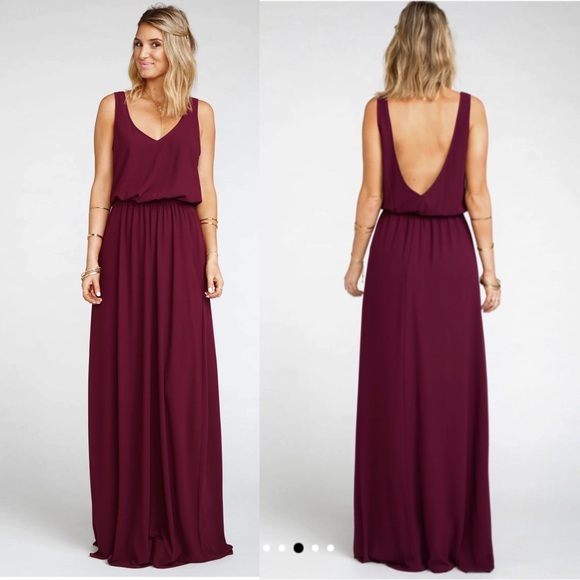 Show Me Your Mumu Kendall Maxi Dress Merlot Chiffon Maroon Burgundy Red Size XL - Picture 1 of 11